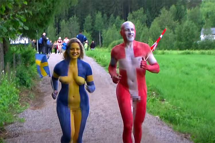 フィンランドで開催されているヌードスポーツイベント「Nakukymppi (ナクキンピ)」全裸で10kmのフルマラソンに挑戦する男女！