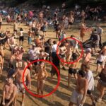 【ozora festival2022】全裸の男女多数出現ｗｗｗｗｗ放水車から水を撒く様子を車の上から撮影した動画