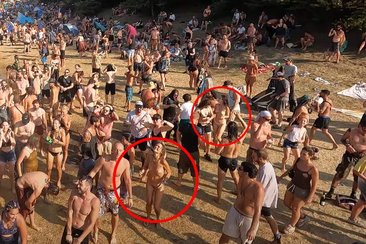 【ozora festival2022】全裸の男女多数出現ｗｗｗｗｗ放水車から水を撒く様子を車の上から撮影した動画