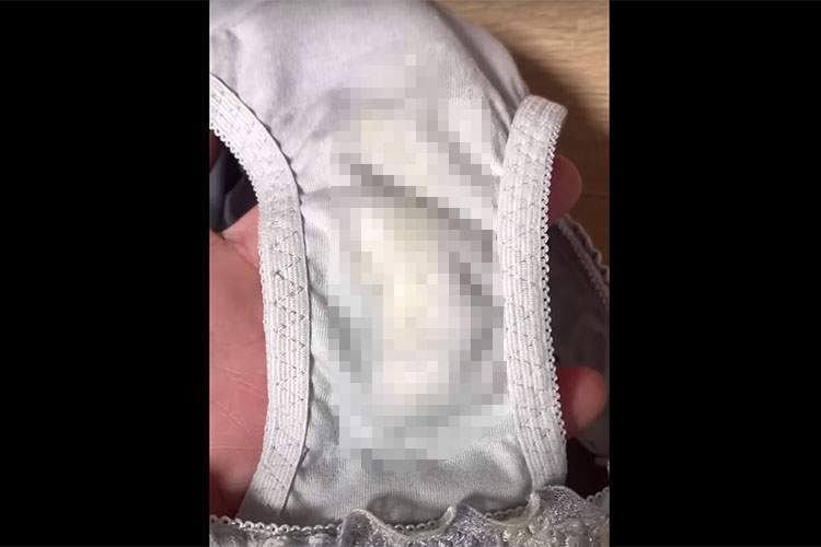 嫁のシミ付パンツをクロッチ部分の汚れまで接写して公開しているYoutubeチャンネル【看護師嫁パン】