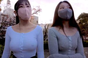 JKブランドが捨てられない凛と唯のコラボノーブラ公園お散歩動画！