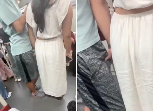 【動画】 電車内で男をぼ●きさせてシコってる痴漢女性、発見される・・・