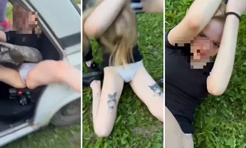 【動画】 クロミちゃんのタトゥーが入った美人ギャル、浮気カーセ○クス中に彼氏に突撃されボコボコにされる