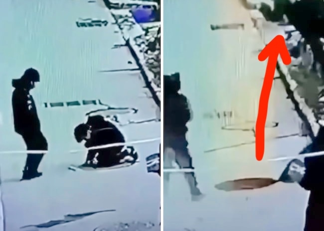 【衝撃映像】 マンホールに花火仕込んだクソガキ、打ち上げられてしまう