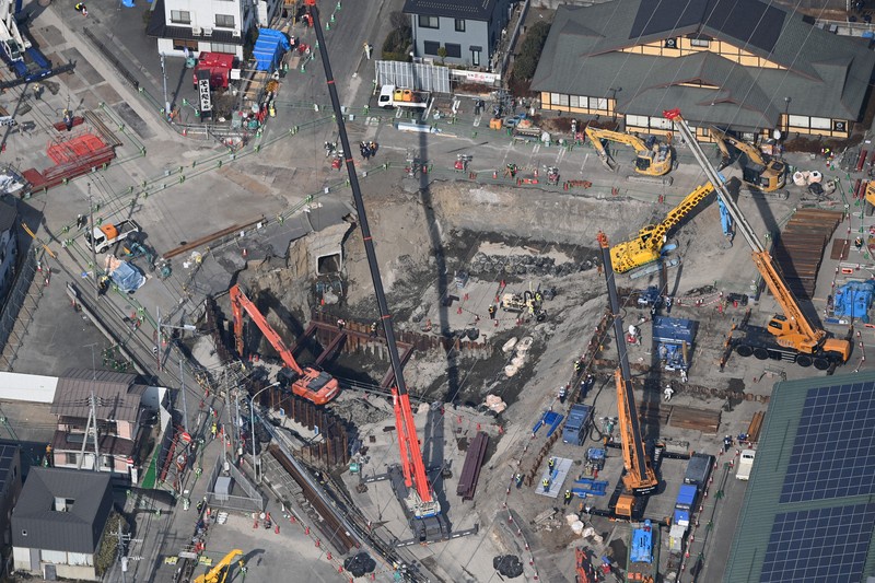【画像】埼玉の陥没現場、すごいことになってる…