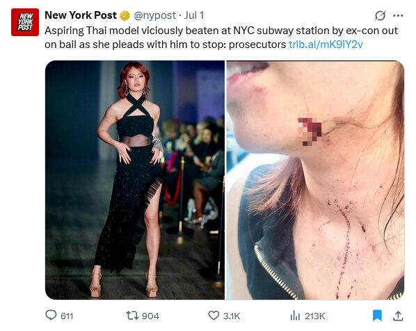 【悲報】 アメリカ人さん、いきなりアジア人観光客を殴り始める