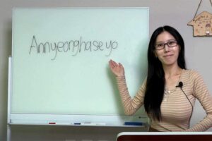 おっぱいの大きいお姉さんが韓国語を教えてくれるYoutube動画（ノーブラで）A