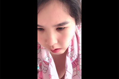 ノーブラパジャマ姿の妊婦さんによるBigolive配信A