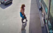 【監視カメラ映像】路上でおっぱい丸出し＆しゃがんでオシッコする女性…ク〇リでもやってる？